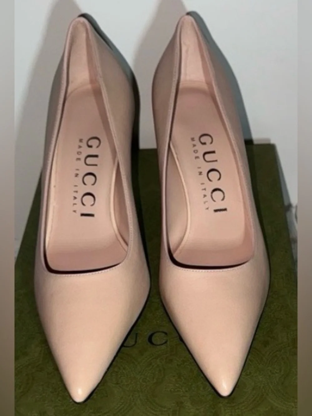 Gucci Leather Pointed Toe Double G Mid-Heel Slip On Pump Women’s Size 6 - Picture 2 of 10
